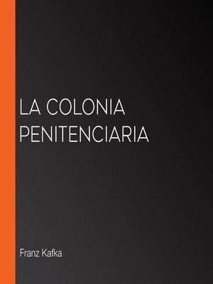 cover image of La colonia penitenciaria